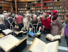 Inspecting some antiquarian tomes at the ILAB Amsterdam Congress 2024